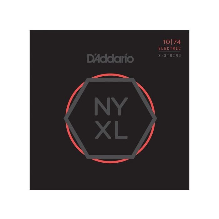 Overview of the D'Addario NYXL Nickel Wound 8-String 10-74 Electric Guitar Strings, Heavy Bottom