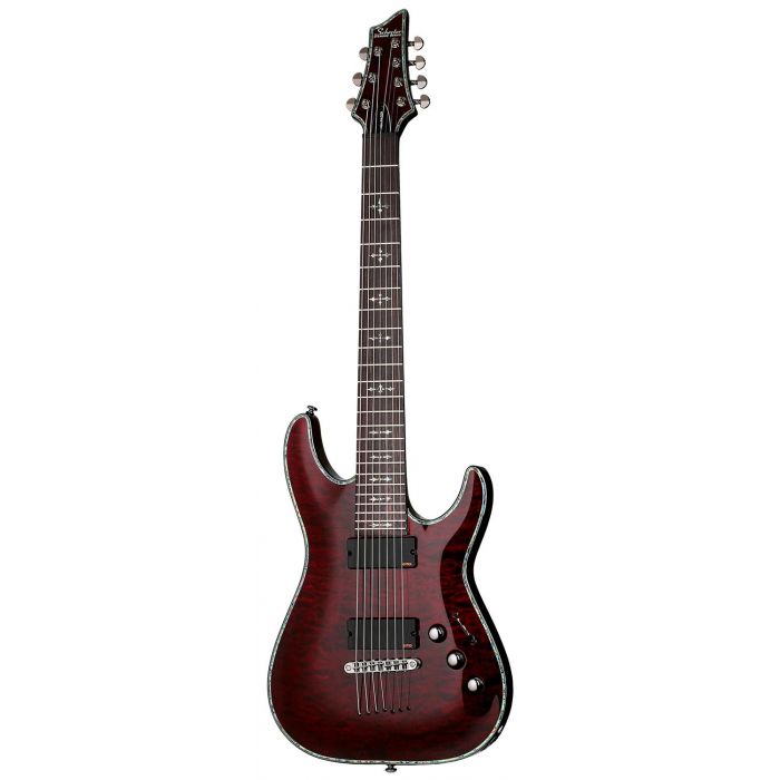 Schecter Hellraiser C-7 7-String Guitar, Black Cherry front view