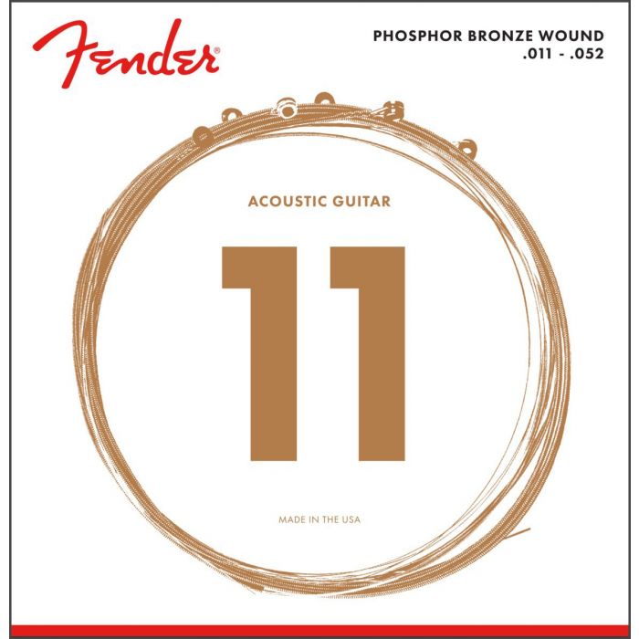 Front View of Fender 60CL Phosphor Bronze Acoustic Strings 11-52