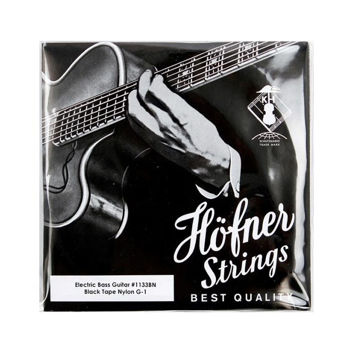 Front View of Hofner H1133BN Nylon Flatwound Beatles Bass Strings 55-110