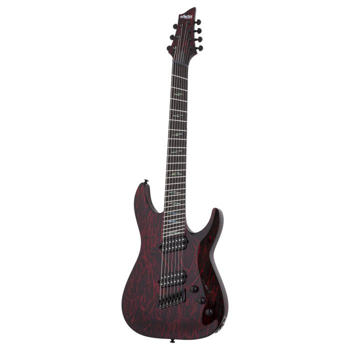 Schecter C 7 MS Silver Moutain Blood Moon, front view