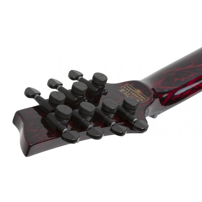 Schecter C 7 MS Silver Moutain Blood Moon, headstock rear view