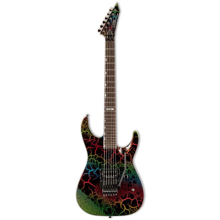 ESP LTD M-1 Custom 87 Electric Guitar, Rainbow Crackle front view