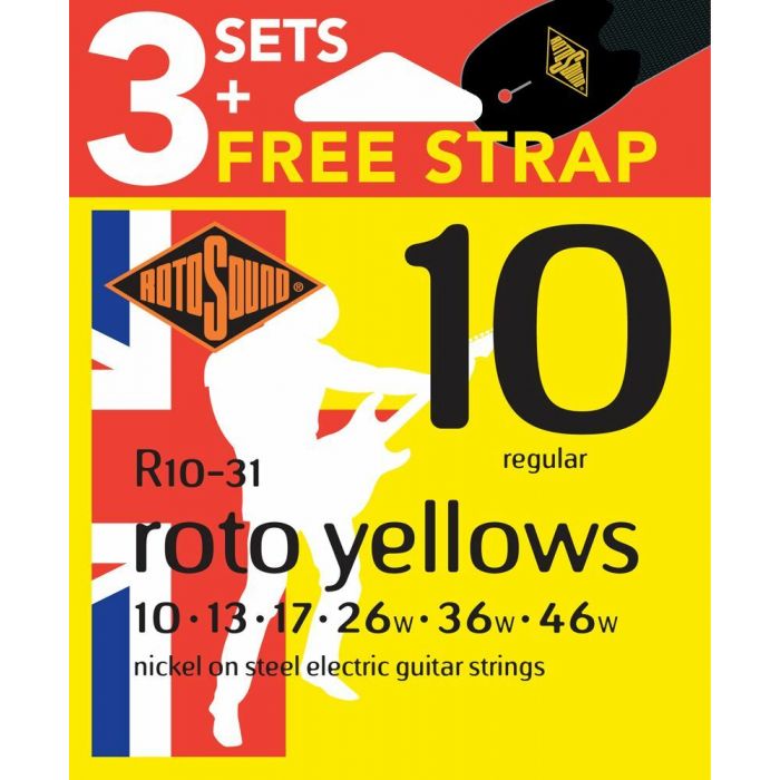 Overview of the Rotosound R10-31 Triple Pack Plus Free Strap