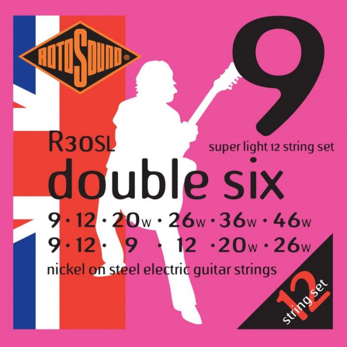 Overview of the Rotosound Roto 12 String Double Six Super Light Nickel 09-46 Electric Guitar Strings