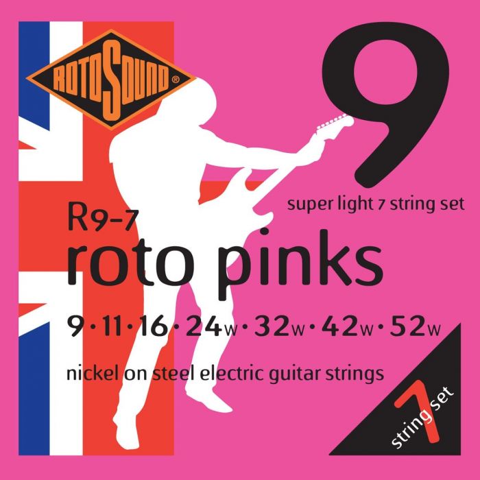 Overview of the Rotosound 9-52 Nickel Super Light Gauge 7-String Electric Guitar Strings