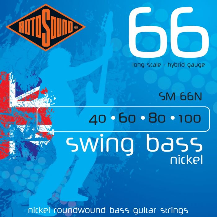 Overview of the Rotosound 4-String Swing Bass Nickel 40-100 Long Scale Bass Guitar Strings SM66N
