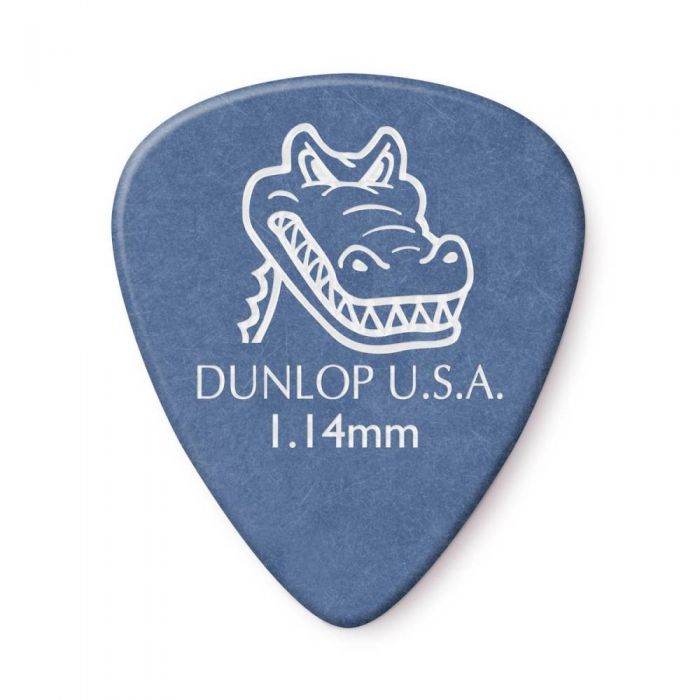 Close up of the Dunlop 1.14mm Gator Grip Standard Guitar Pick