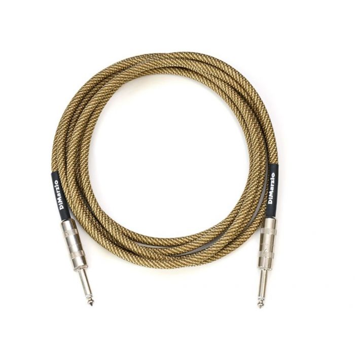 DiMarzio Overbraid Instrument Cable, Straight, 10ft, Vintage Tweed
