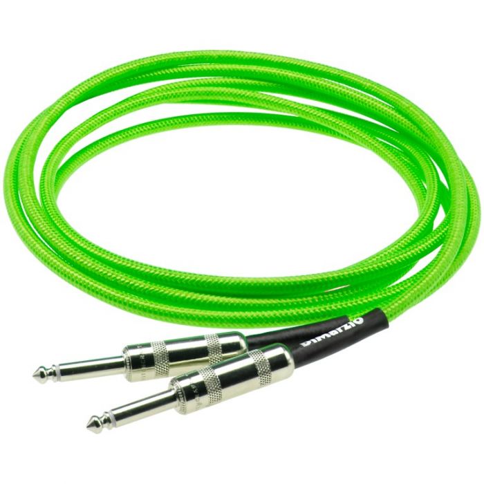 DiMarzio Overbraid Instrument Cable, Straight, 10ft, Neon Green
