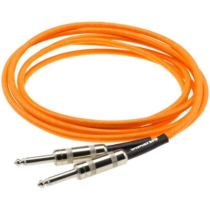 DiMarzio Overbraid Instrument Cable, Straight, 10ft, Neon Orange
