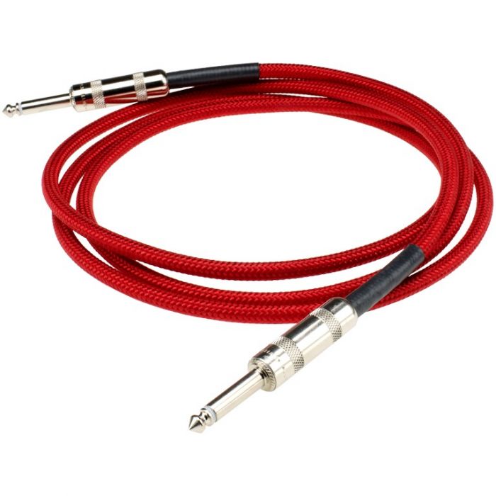DiMarzio Overbraid Instrument Cable, Straight, 10ft, Red
