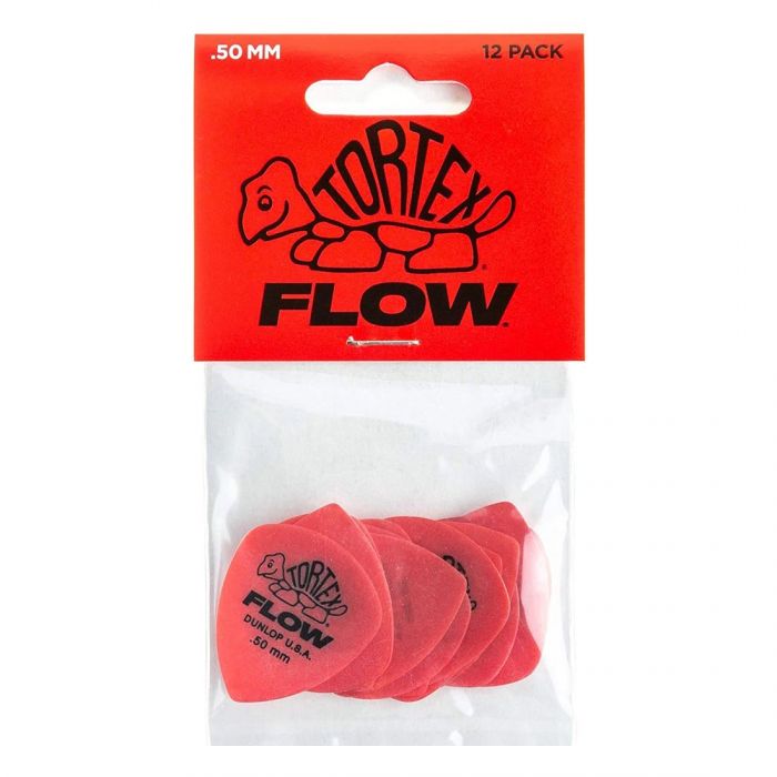 Overview of the Dunlop Tortex Flow Red 0.50mm Guitar Picks (12 Pack)