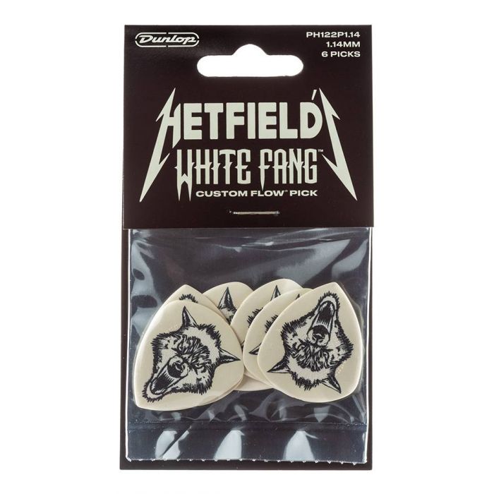 Overview of the Dunlop Hetfield White Fang Custom Flow 1.14mm Guitar Picks (6 Pack)