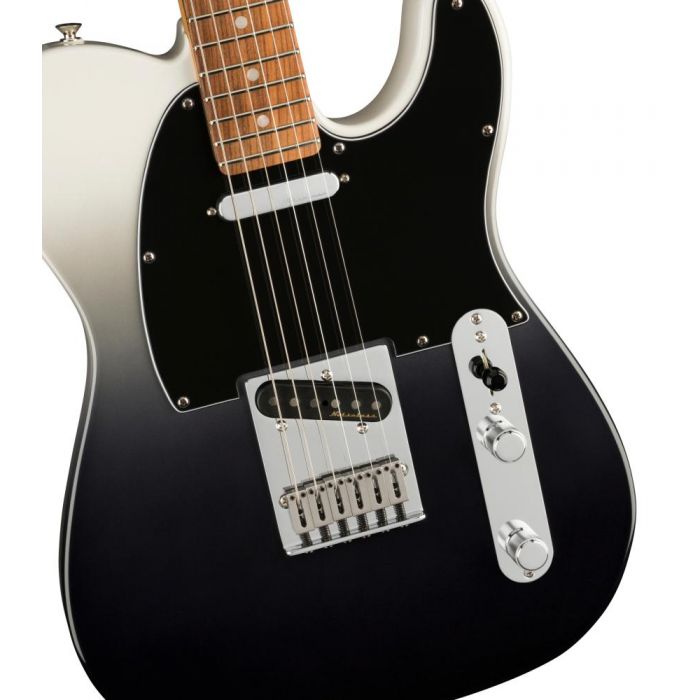 Fender Player Plus Telecaster PF Silver Smoke, closeup of the body