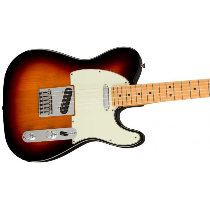 Fender Player Plus Telecaster MN 3 Color Sunburst, angled view of the body