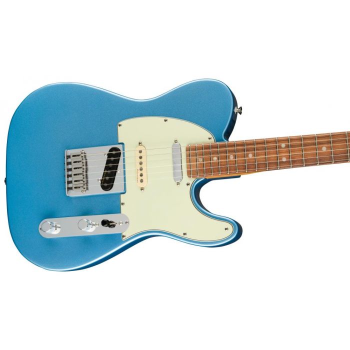 Fender Player Plus Nashville Telecaster PF Opal Spark, angled view of the body