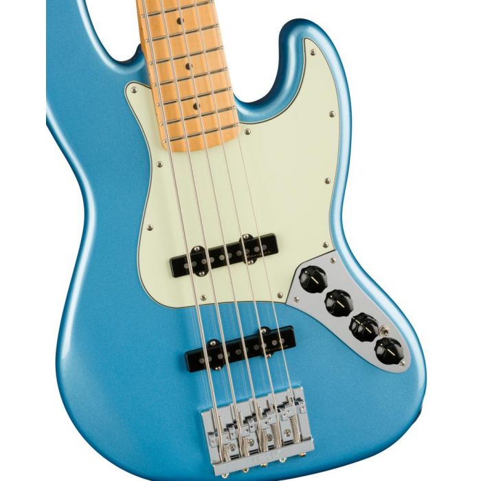Fender Player Plus Jazz Bass V MN Opal Spark, closeup of the body