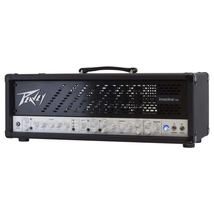 Right angled view of a Peavey Invective 120 Guitar Amp Head