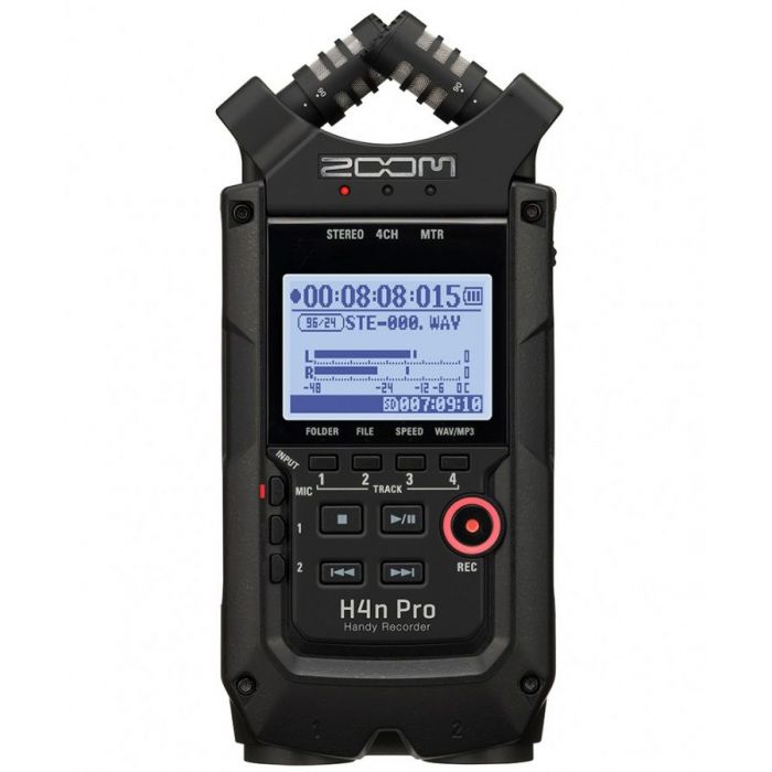 Front View of Zoom H4n Pro Handy Recorder Black