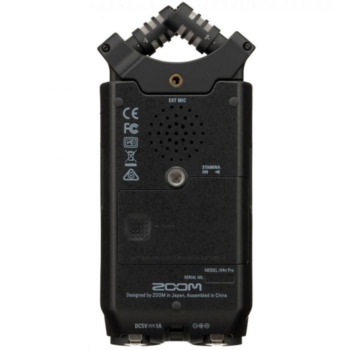 Back View of Zoom H4n Pro Handy Recorder Black