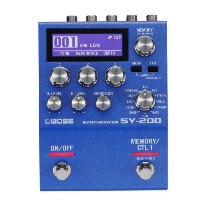BOSS SY-200 Guitar Synth Pedal top-down view