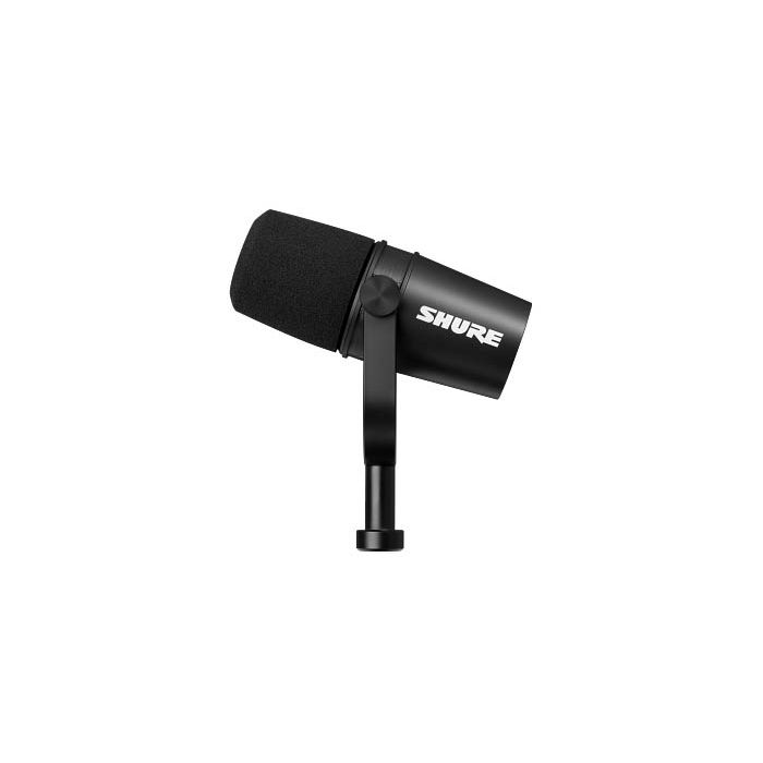 Side view of the Shure MV7X Podcast Microphone