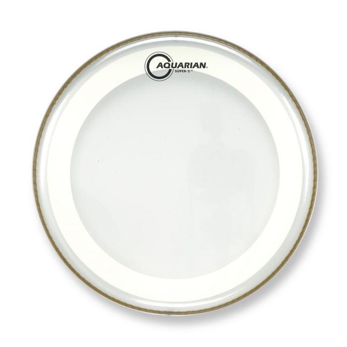 Front View of Aquarian 14" Super-2 Clear with X-Ring Drumhead
