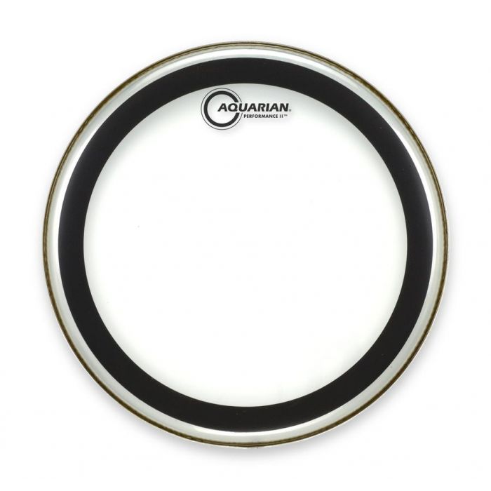 Front View of Aquarian 22" Performance II Clear Bass Drumhead