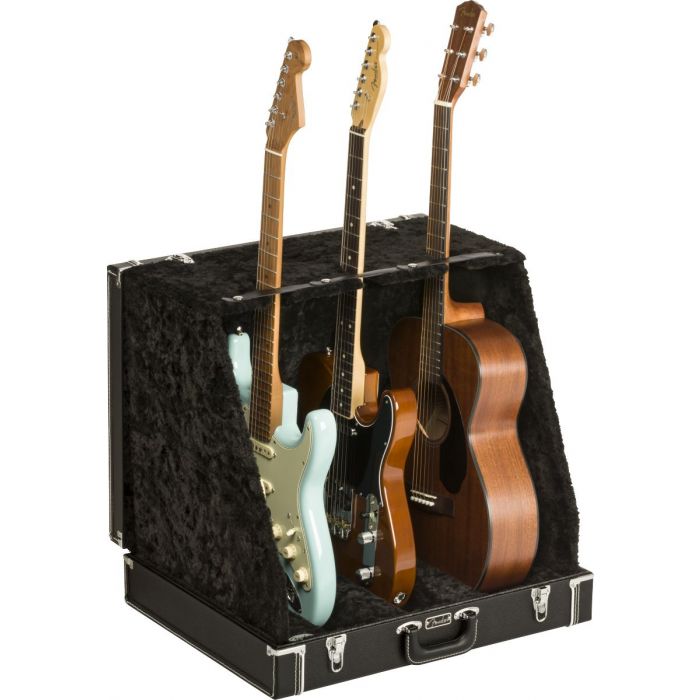 View of Fender Classic SRS Case Stand 3 Black with Guitars