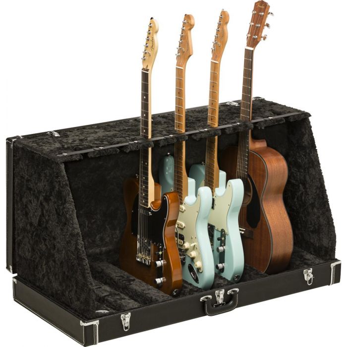 View of Fender Classic SRS Case Stand 7 Black with Guitars