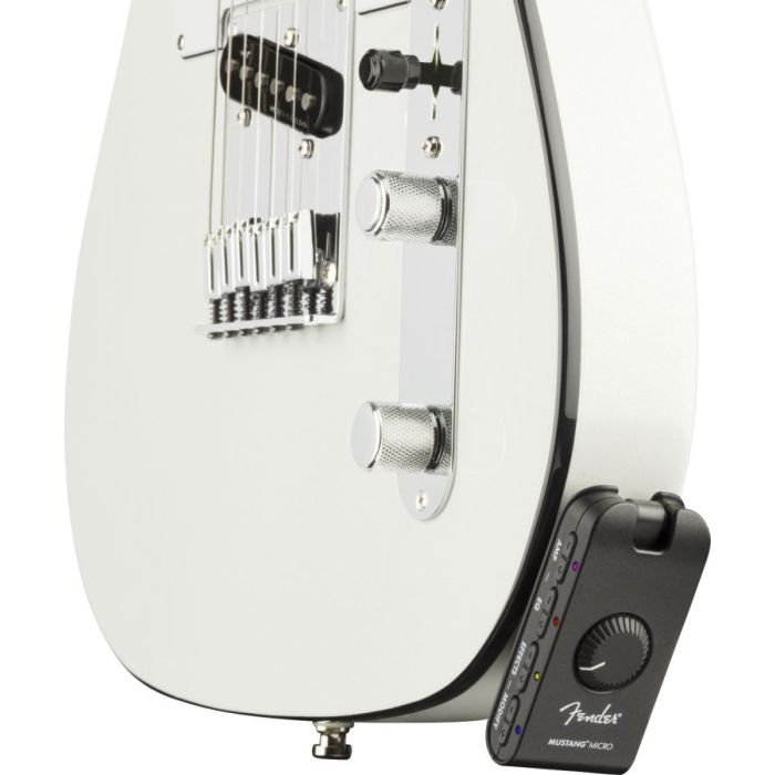 Fender Mustang Micro Headphone Guitar Amp pluged into Telecaster