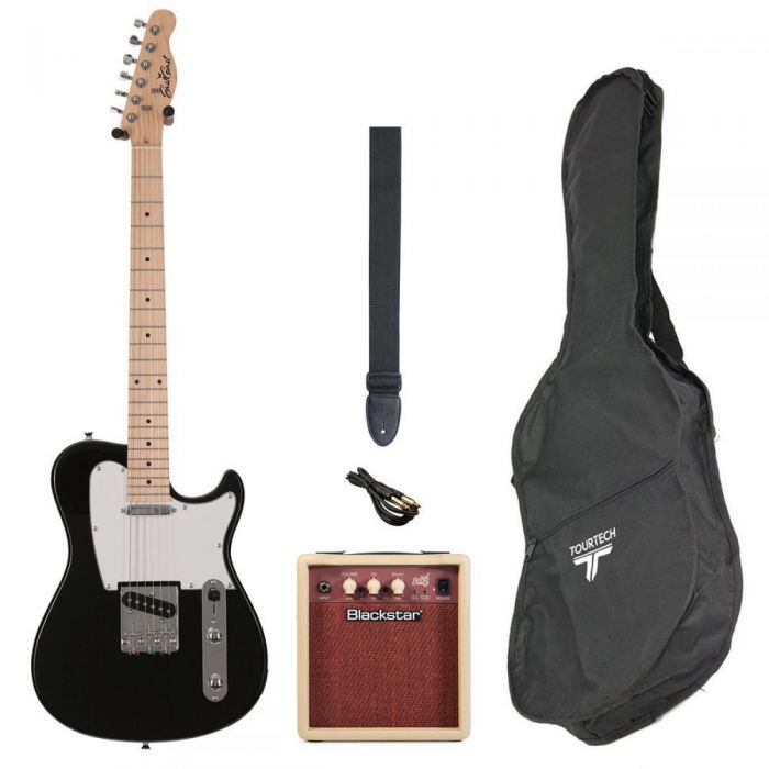 Eastcoast T-Style Electric Guitar Starter Pack, Black