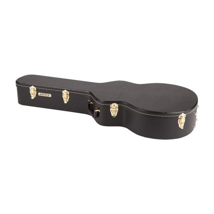 View of Gretsch G6294 Jumbo Flat Top Case in Black Closed