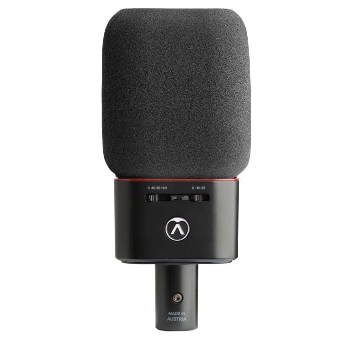 View of the Austrian Audio OC18 Microphone with the Windshield