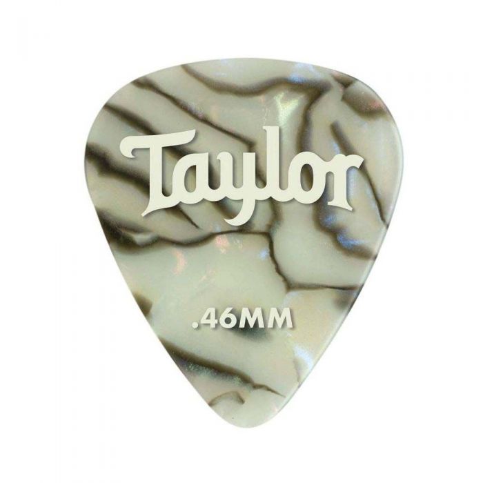 Taylor Celluloid 351 Picks Abalone 0.46mm top-down view