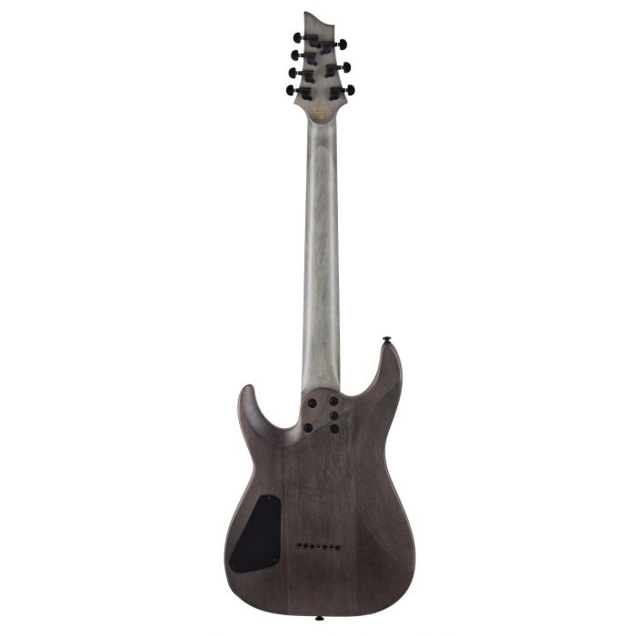 Schecter Omen Elite-7 7-String Guitar, See-Thru Blue Burst rear view