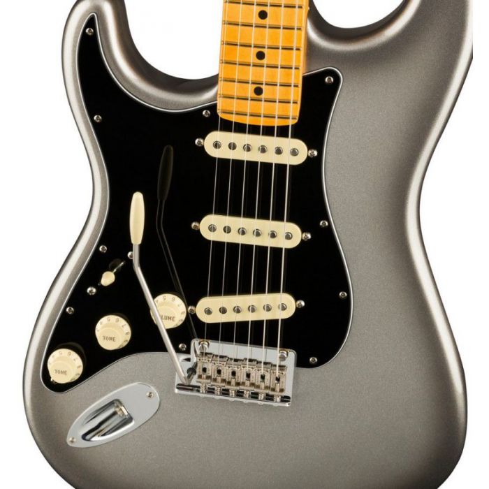 Fender American Professional II Strat LH Mercury Rw, angled view