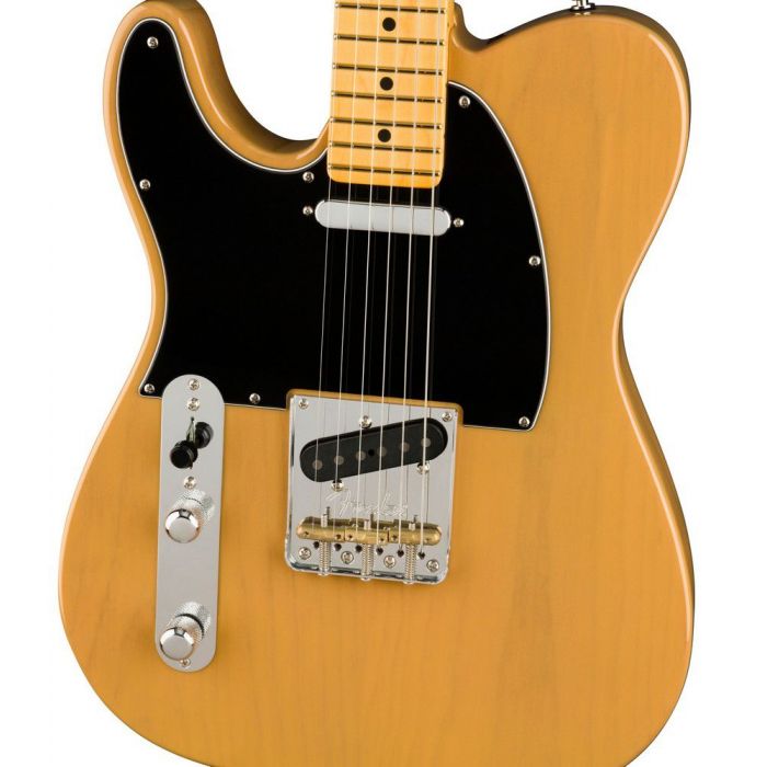Fender American Professional II Tele LH Butterscotch Blonde Mn, angled view