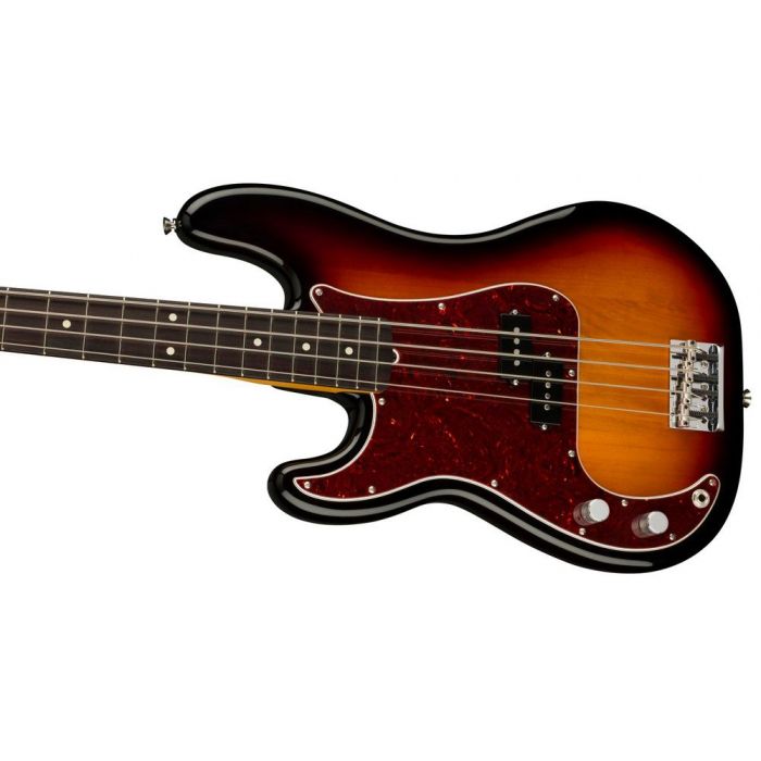 Fender American Professional II Precision LH 3 color Sunburst Rw, body closeup