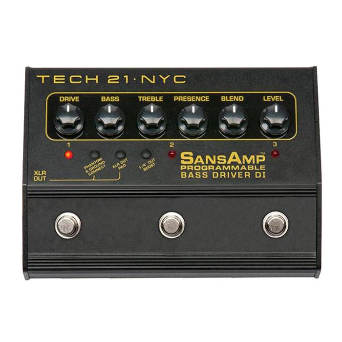 Tech 21 SansAmp Programmable Bass Driver DI pedal top-down view