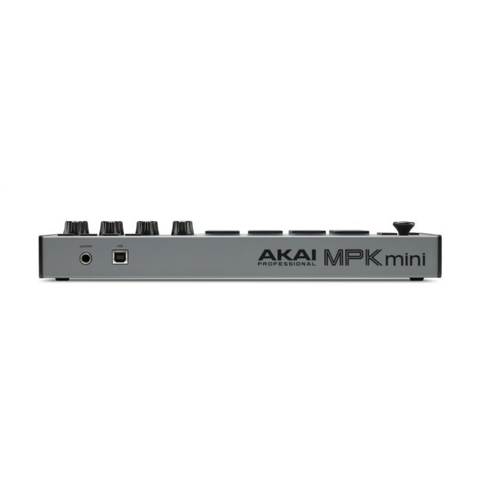 Back view of the Akai Professional MPK Mini 3 MIDI Controller Special Edition Grey