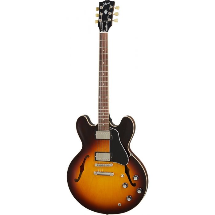 Gibson ES-335 Satin Semi-Hollow Guitar, Satin Vintage Burst front view