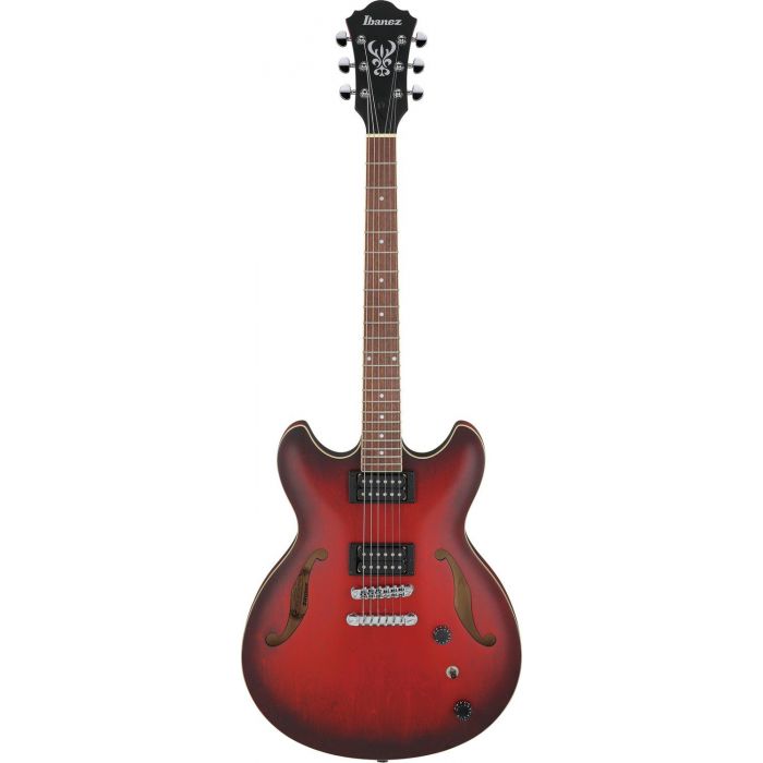 Ibanez As53 Hollowbody Electric Guitar Sunburst Red Flat, front view
