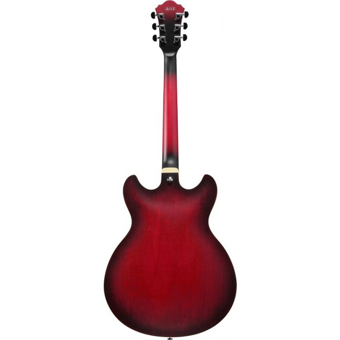 Ibanez As53 Hollowbody Electric Guitar Sunburst Red Flat, rear view