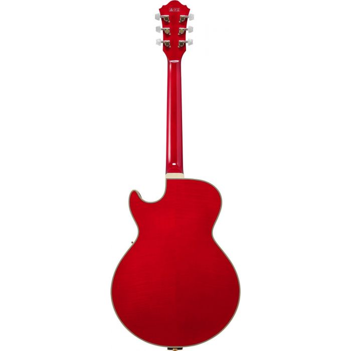 Ibanez Gb10sefm Hollowbody Electric Guitar With Case Sapphire Red, rear view