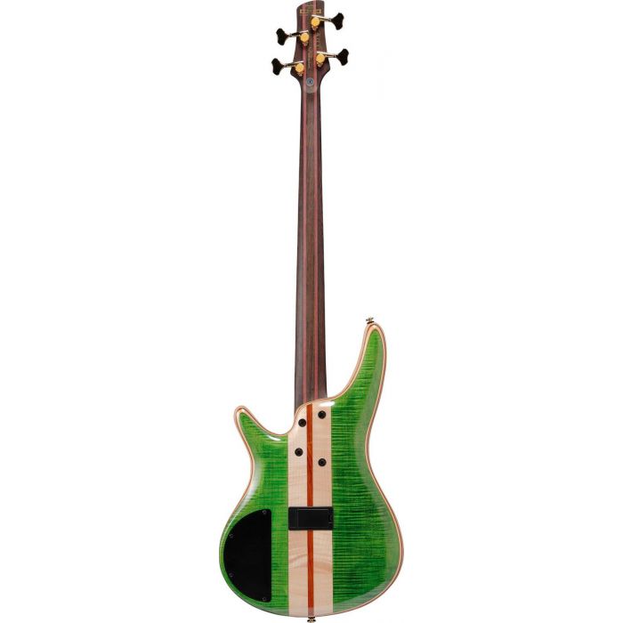 Ibanez Sr4fmdx Electric Bass Guitar With Bag Emerald Green Low Gloss, rear view