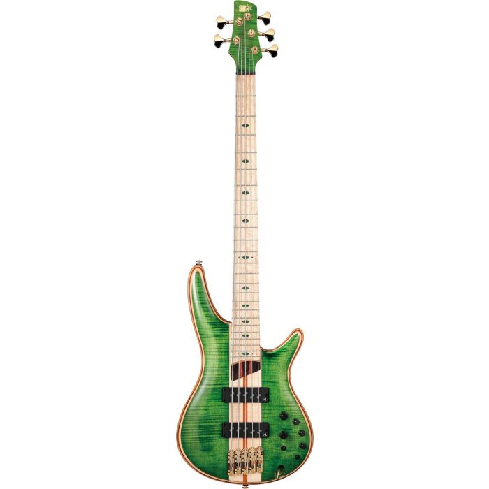 Ibanez Sr5fmdx Electric Bass Guitar With Bag Emerald Green Low Gloss, front view