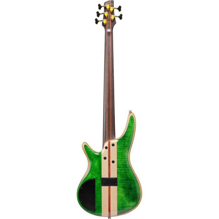 Ibanez Sr5fmdx Electric Bass Guitar With Bag Emerald Green Low Gloss, rear view