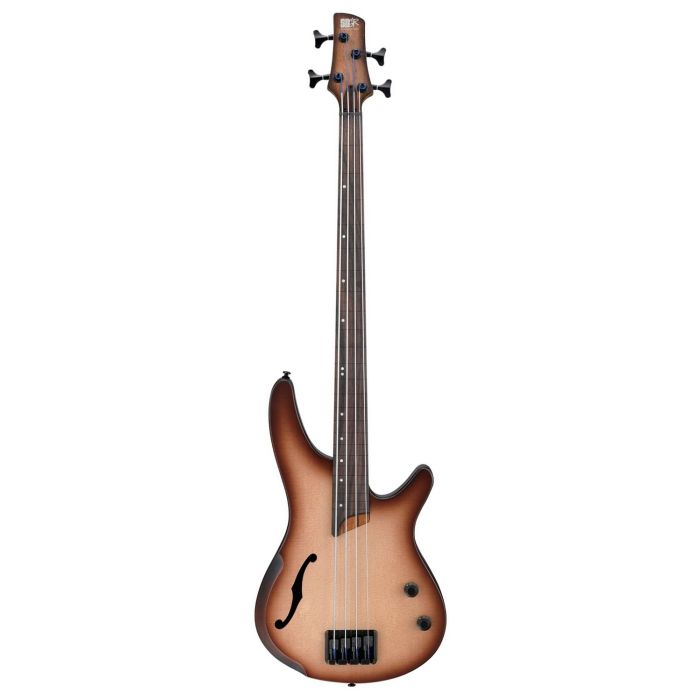 Ibanez SRH500F Bass, Fretless, Natural Brown Burst front view